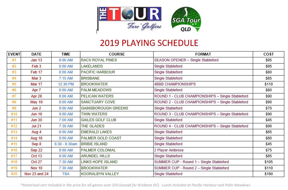 australia golf tour schedule